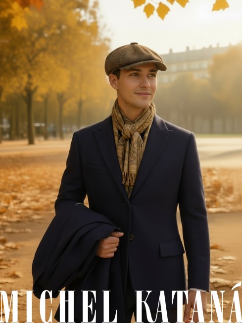 Кепка с козырьком, 8ми-клинка Мужская-Унисекс TWEED EDINBURG TERRELLE из твида (Плотная Костюмно-Блейзерная ШЕРСТЬ) TWEED.8-EDINBURG/TERRELLE